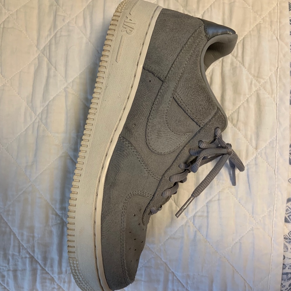 Suede grey nike air force 1’s size 8.5